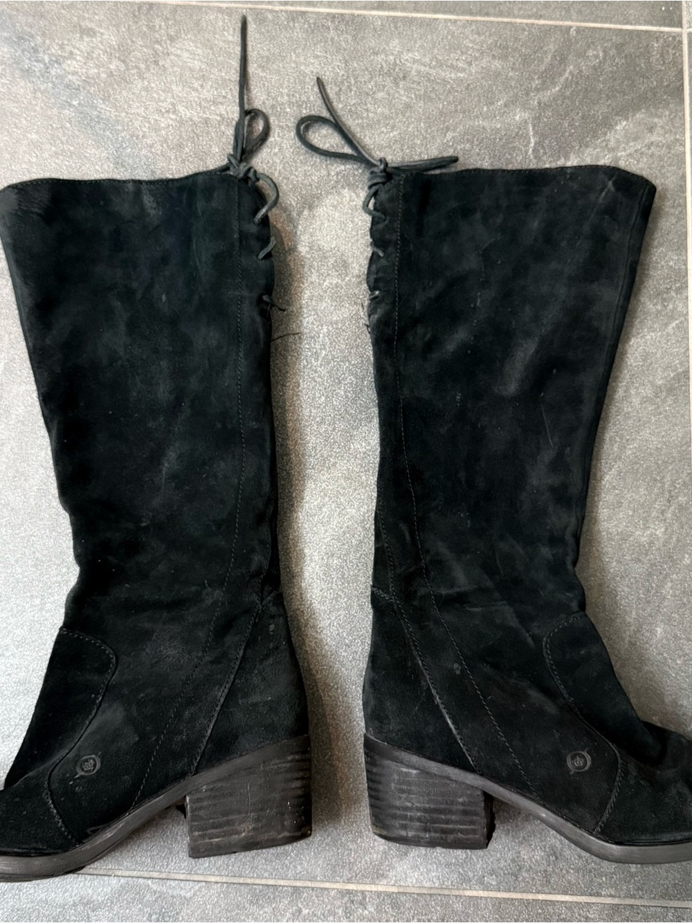 Born Felicia Black Suede Women’s Boots Size 9M